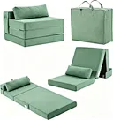 Folding Sofa Bed – Tri-Fold Compressed Mattress with Pillow & Storage Bag – Portable Floor Sofa for Travel & Guest